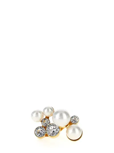 Dries Van Noten Crystal Bead Ring In Gold