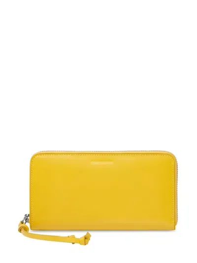 Dries Van Noten Debossed Logo Wallet In Yellow