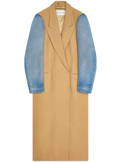 Dries Van Noten Double-breasted Wool Coat In Camel