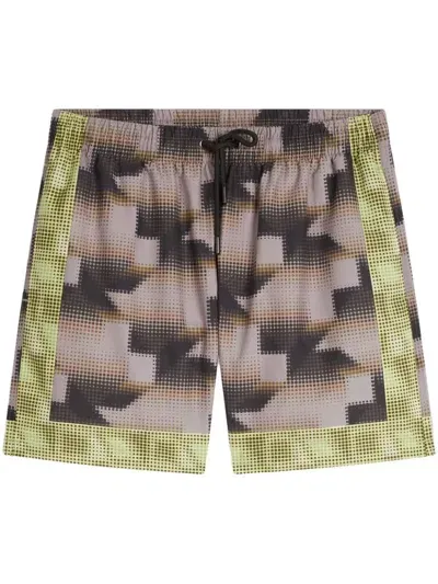 Dries Van Noten Graphic-print Swim Shorts In Neutrals