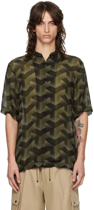 Dries Van Noten Gray Printed Shirt In 901 Anthracite