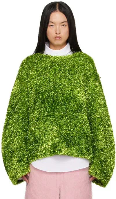 Dries Van Noten Green Tinsel Sweater