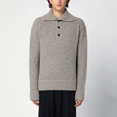 Dries Van Noten Grey M\u00e9lange Wool Jumper