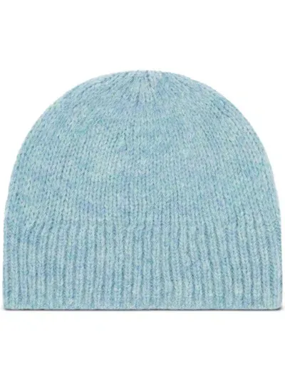 Dries Van Noten Knitted Wool Beanie In Blue