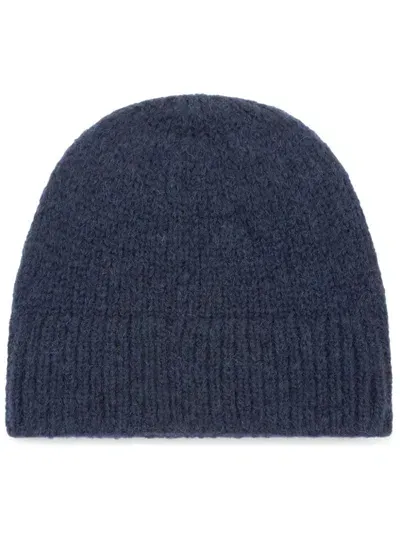 Dries Van Noten Knitted Wool Beanie In 509 Navy