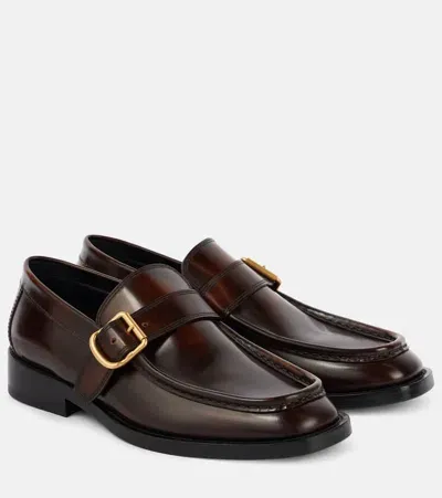 Dries Van Noten Leather Loafers In Brown