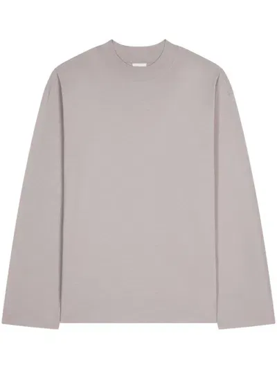 Dries Van Noten Long-sleeve Cotton T-shirt In Grey