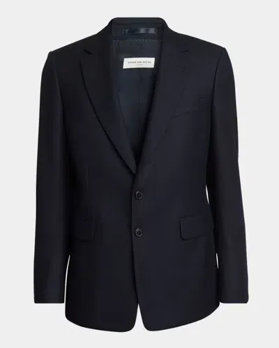 Dries Van Noten Men's Blaine Wool Sport Coat In Navy