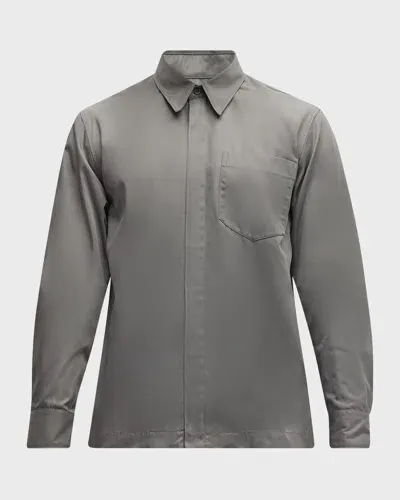 Dries Van Noten Men's Corran Sport Shirt In Grey