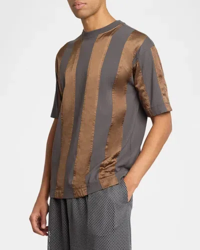 Dries Van Noten Men's Hedley Striped T-shirt In Dark Grey