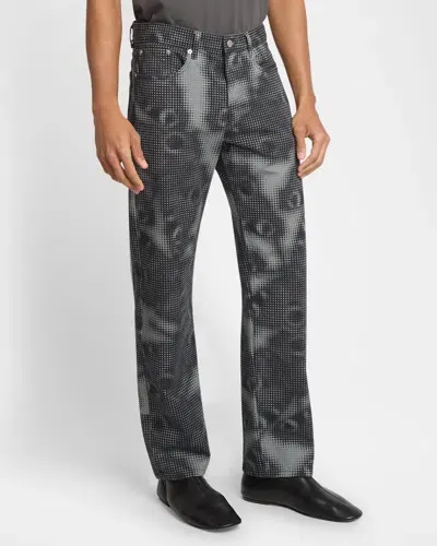 Dries Van Noten Men's Panthero Printed Jeans In Anthracite