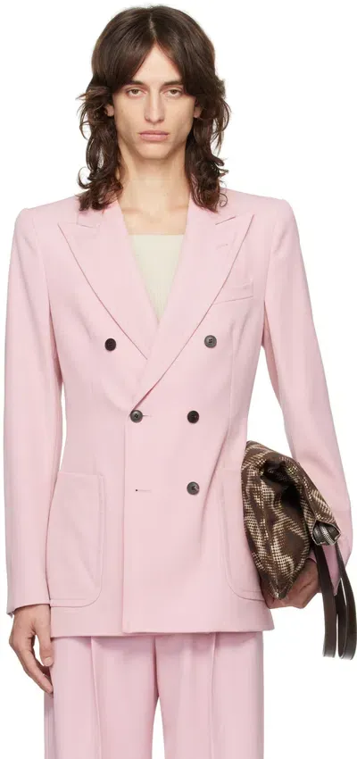 Dries Van Noten Pink Tight Fit Blazer In Old Rose