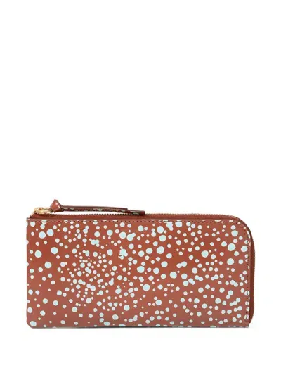 Dries Van Noten Polka Dot Print Wallet In Brown