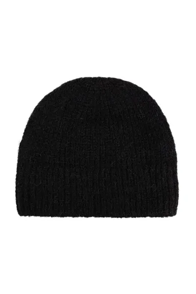 Dries Van Noten Ribbed Knitted Beanie In Black