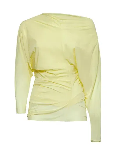 Dries Van Noten Ruched Top In Yellow