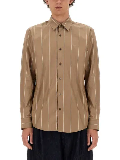 Dries Van Noten Striped Shirt In Brown