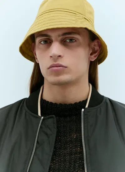 Dries Van Noten Topstitching Bucklet Hat In Green