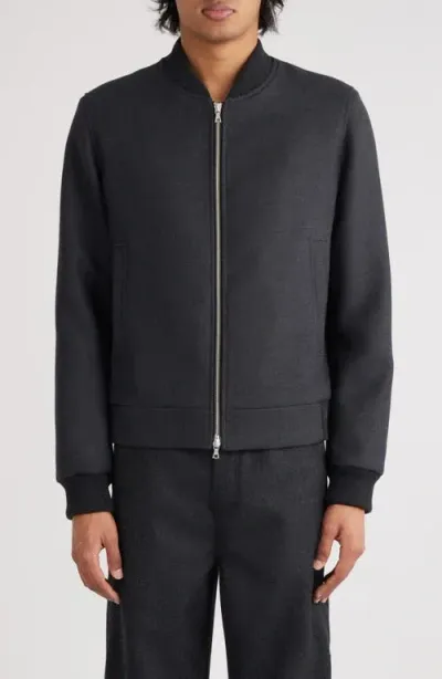 Dries Van Noten Vanny Wool Gabardine Bomber Jacket In Anthracite 901