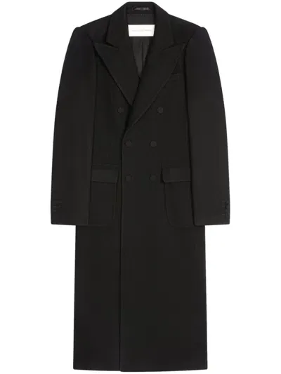 Dries Van Noten Wool Double-breasted Coat In Black