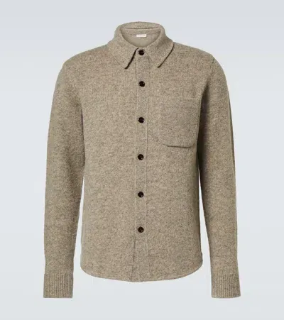 Dries Van Noten Wool Shirt In 813 - Grey Melange