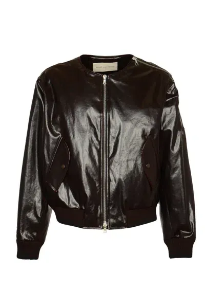 Dries Van Noten Zipped Bomber Jacket In Black