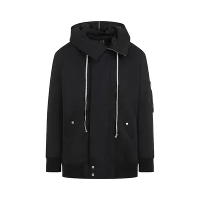 Drkshdw Hooded Long Bomber In Black