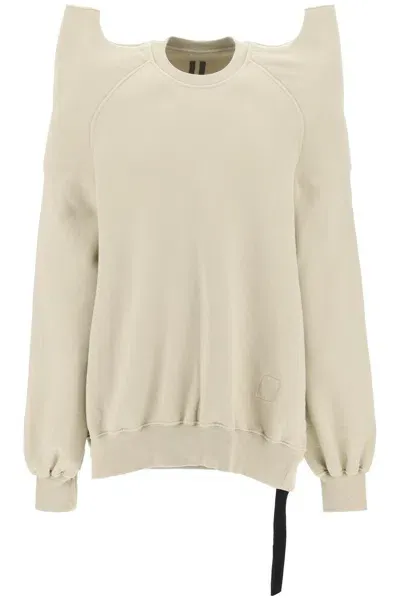 Drkshdw Sculptural Shoulder Sweatshirt In Beige,neutro