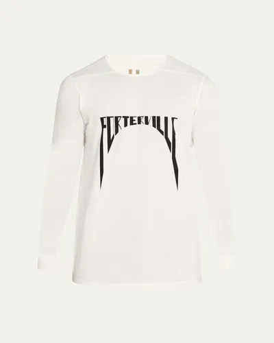 Drkshdw Rick Owens Men's Porterville Jersey T-shirt In Milk/black