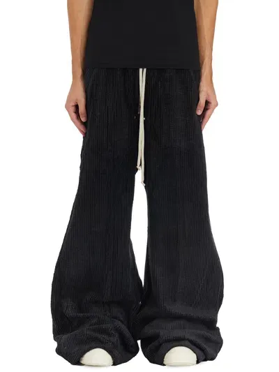 Drkshdw Wide Leg Velour Trousers In Black