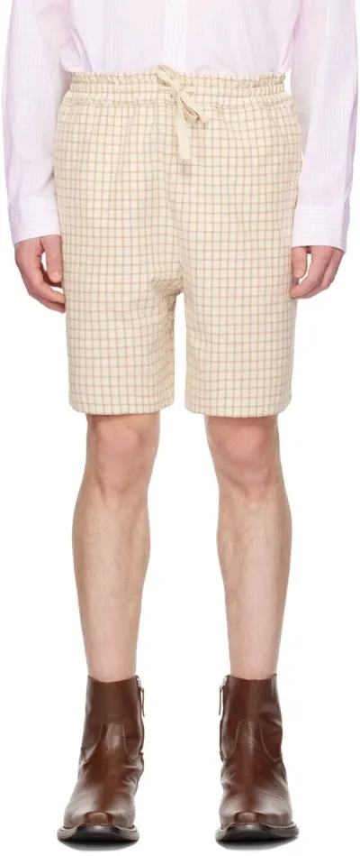 Drôle De Monsieur Beige 'le Short Carreaux' Shorts