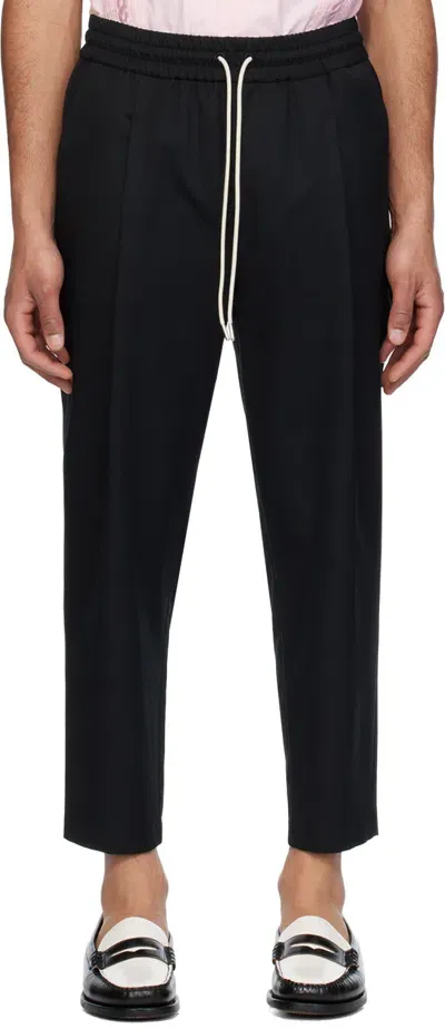 Drôle De Monsieur Le Pantalon Signature Tapered Trousers In Black