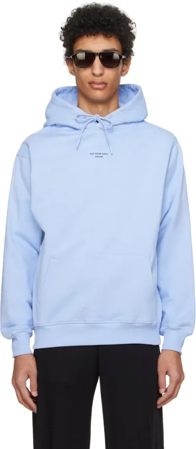 Drôle De Monsieur ブルー Le Hoodie Slogan Classique À Poche フーディ In Light Blue