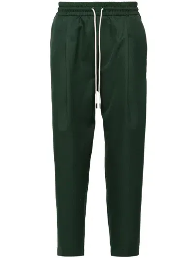 Drôle De Monsieur Drawstring-waist Cropped Trousers In Green