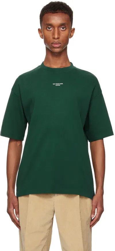 Drôle De Monsieur Green 'le T-shirt Slogan Classique' T-shirt In Dark Green