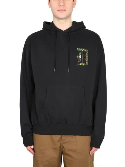 Drôle De Monsieur Hooded Sweatshirt With Logo In Black