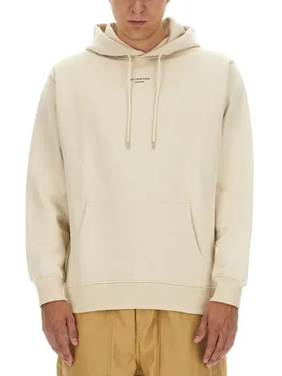 Drôle De Monsieur Le Hoodie Slogan Classique Top In Beige