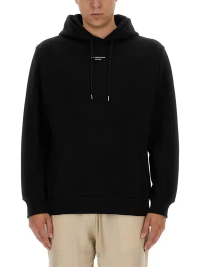 Drôle De Monsieur La Hoodie Slogan Cotton Hoodie In Black