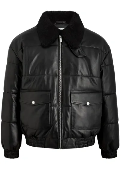 Drôle De Monsieur Le Blouson Leather Jacket In Black