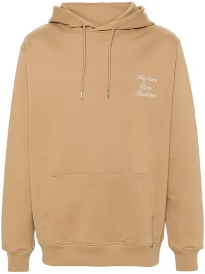 Drôle De Monsieur Le Hoodie Slogan Calligraphy Hoodie In Brown