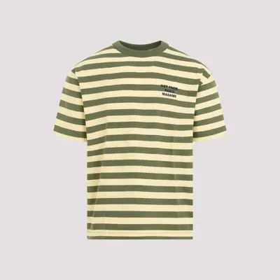 Drôle De Monsieur Striped Slogan T-shirt In Yellow