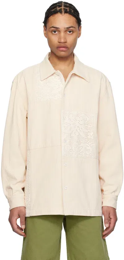 Drôle De Monsieur Off-white 'la Surchemise Patchwork' Shirt In Beige