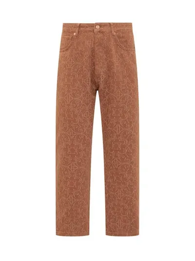 Drôle De Monsieur Pants With Print In Brown