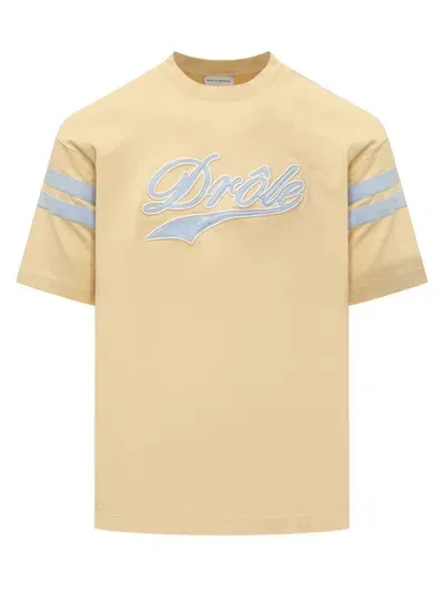 Drôle De Monsieur T-shirt With Logo In Yellow