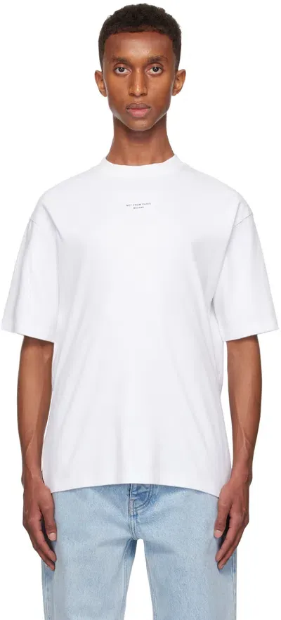 Drôle De Monsieur White 'le T-shirt Slogan Classique' T-shirt In Optic White