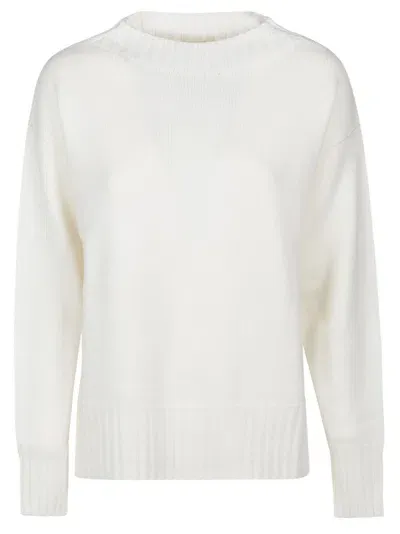 Drumohr Boxy Boyfriend Sweater In White