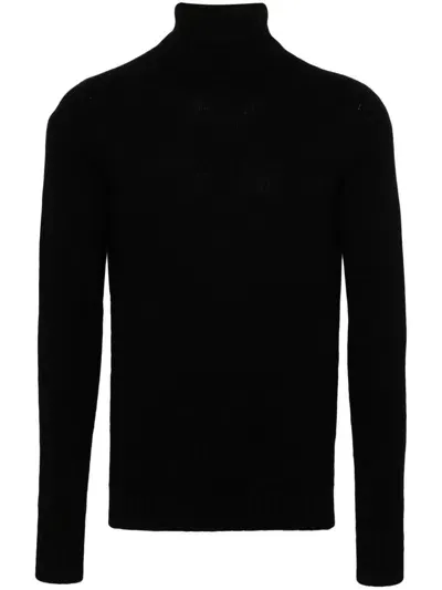 Drumohr Roll-neck Knitted Jumper In Black