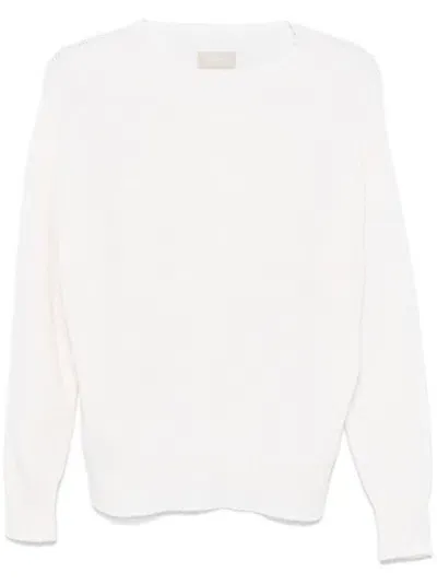 Drumohr Crew-neck Cashmere Sweater In White