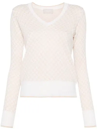 Drumohr Intarsia-knit Sweater In White