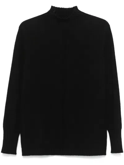 Drumohr Long Sleeve Turtle-neck Sweater In Black  