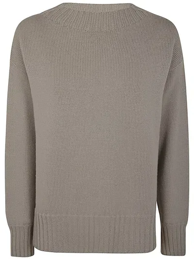 Drumohr Long Sleeves Crew Neck Oversized Sweater In Grey